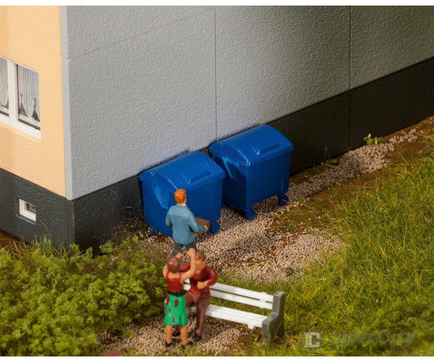 Faller 180914 Ho 2 Blue Garbage Bins Scenery Details