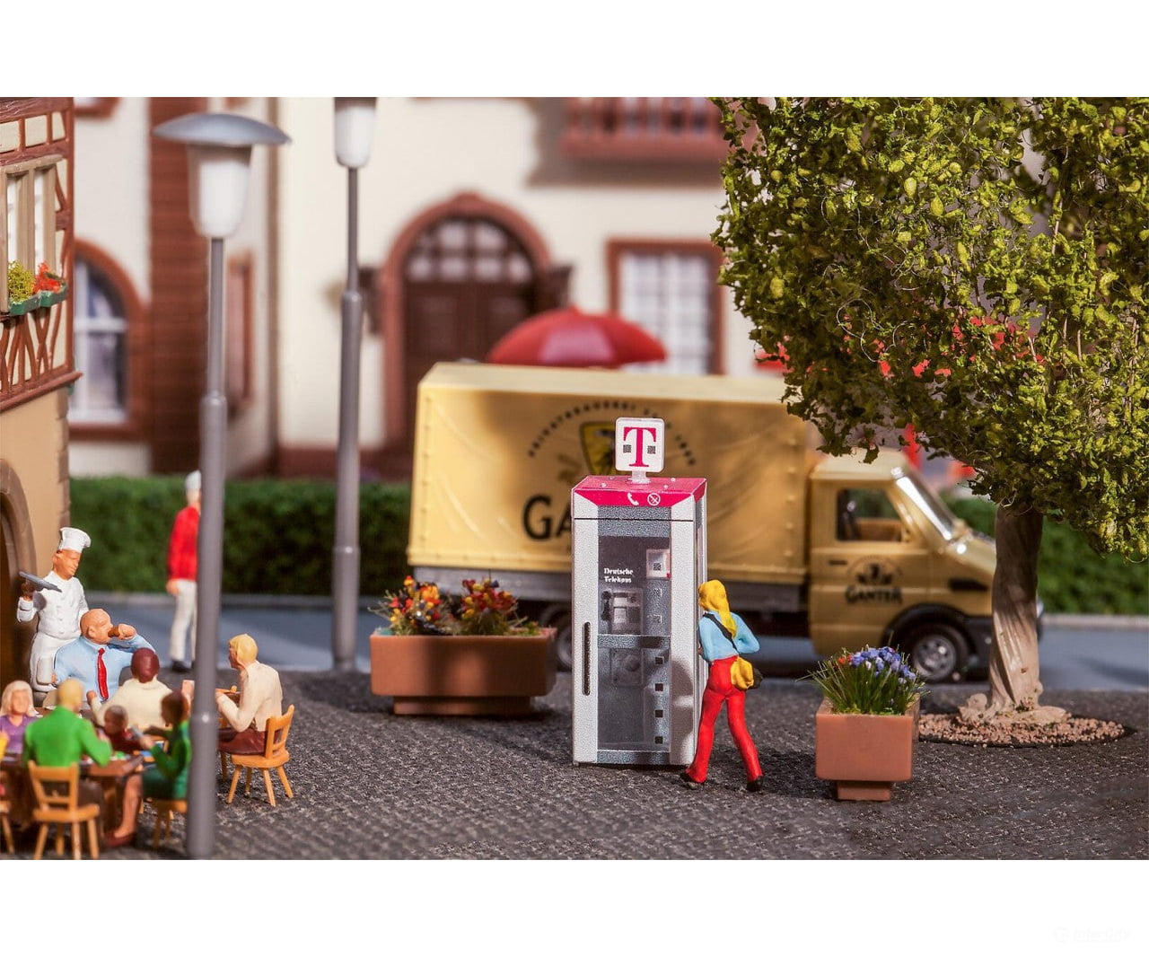Faller 180956 Ho Telekom Telephone Booth Scenery Details
