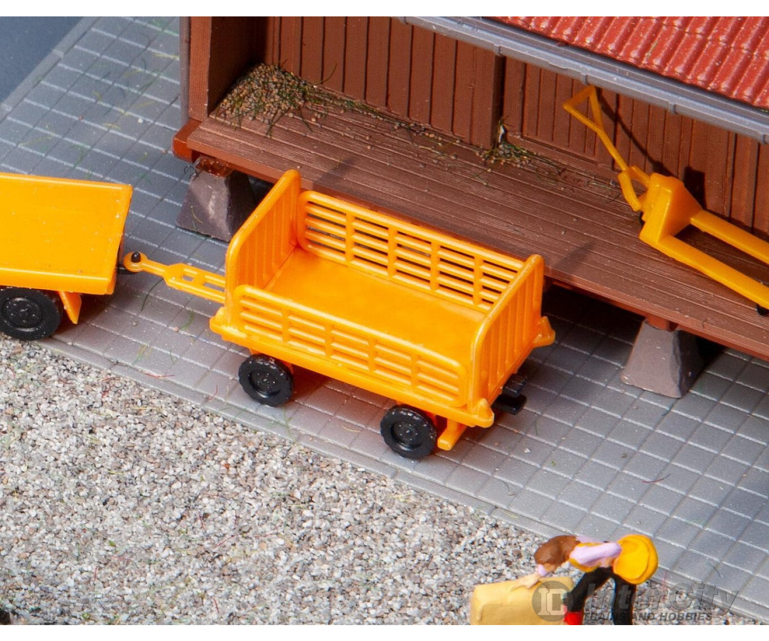 Faller 180991 Ho 2 Baggage Trolleys Orange Scenery Details