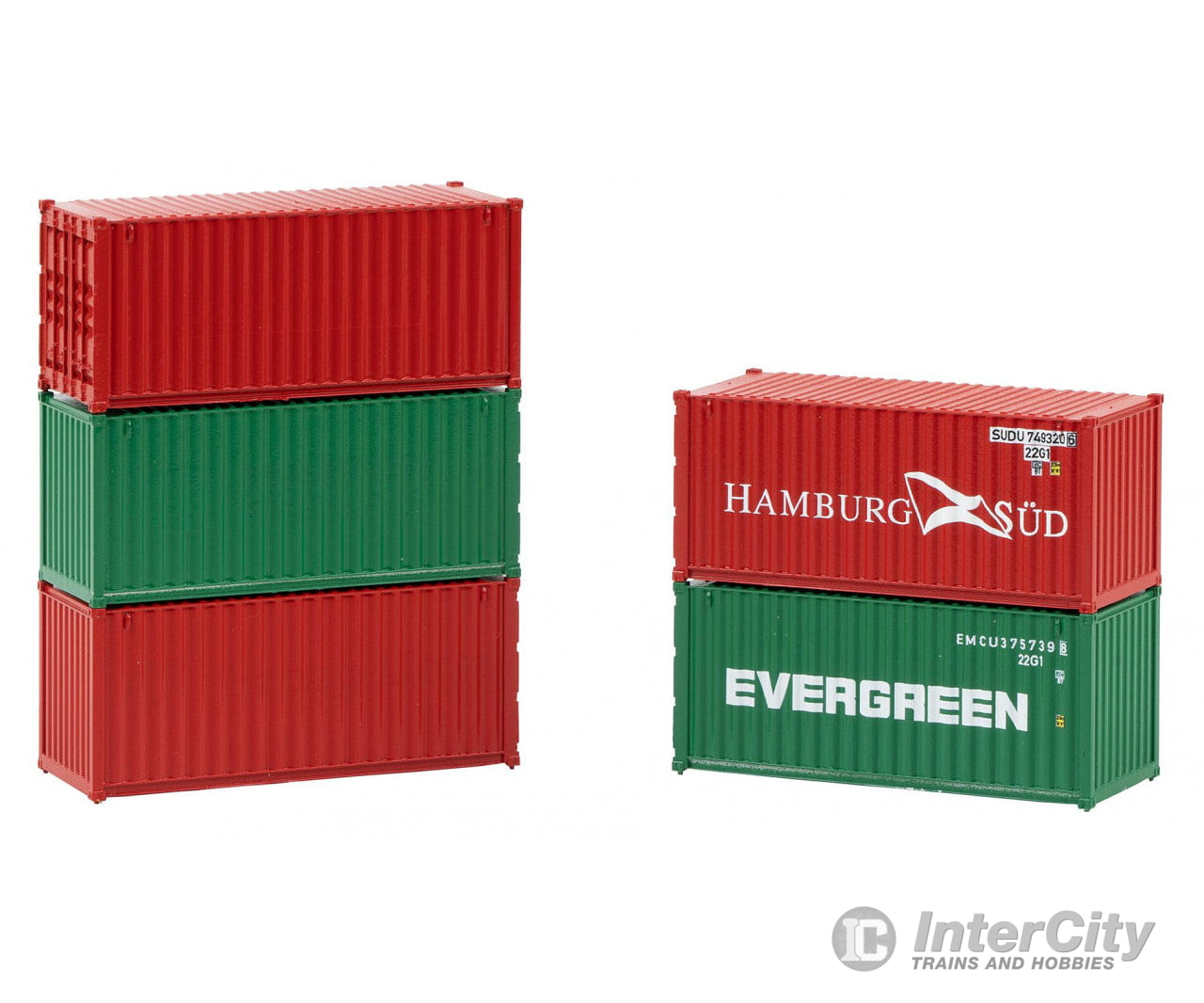 Faller 182051 Ho 20’ Container Set Of 5 Freight Loads & Containers
