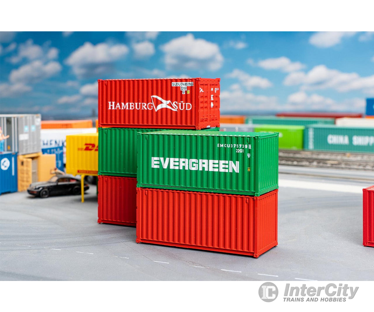 Faller 182051 Ho 20’ Container Set Of 5 Freight Loads & Containers
