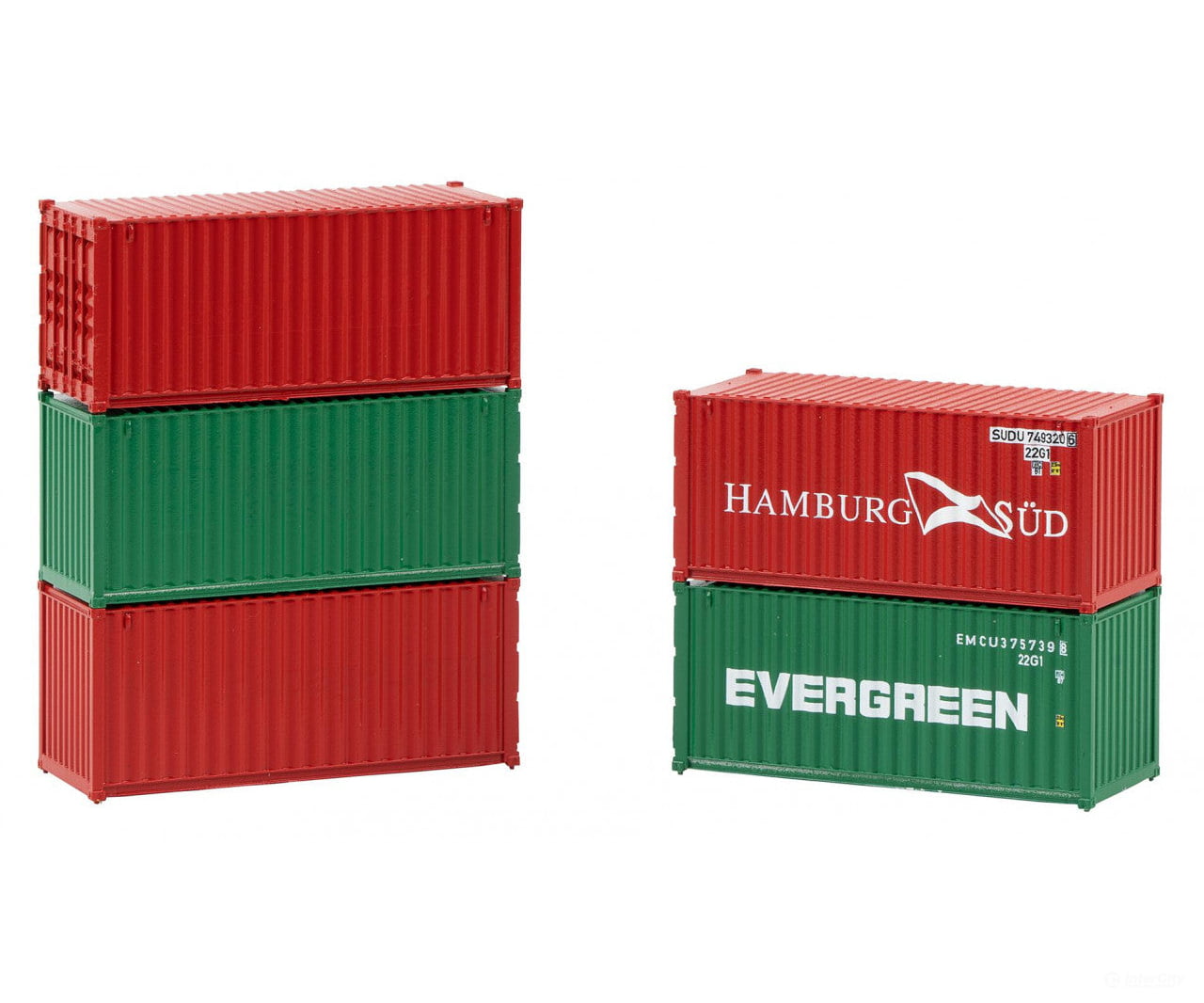 Faller 182051 Ho 20’ Container Set Of 5 Freight Loads & Containers