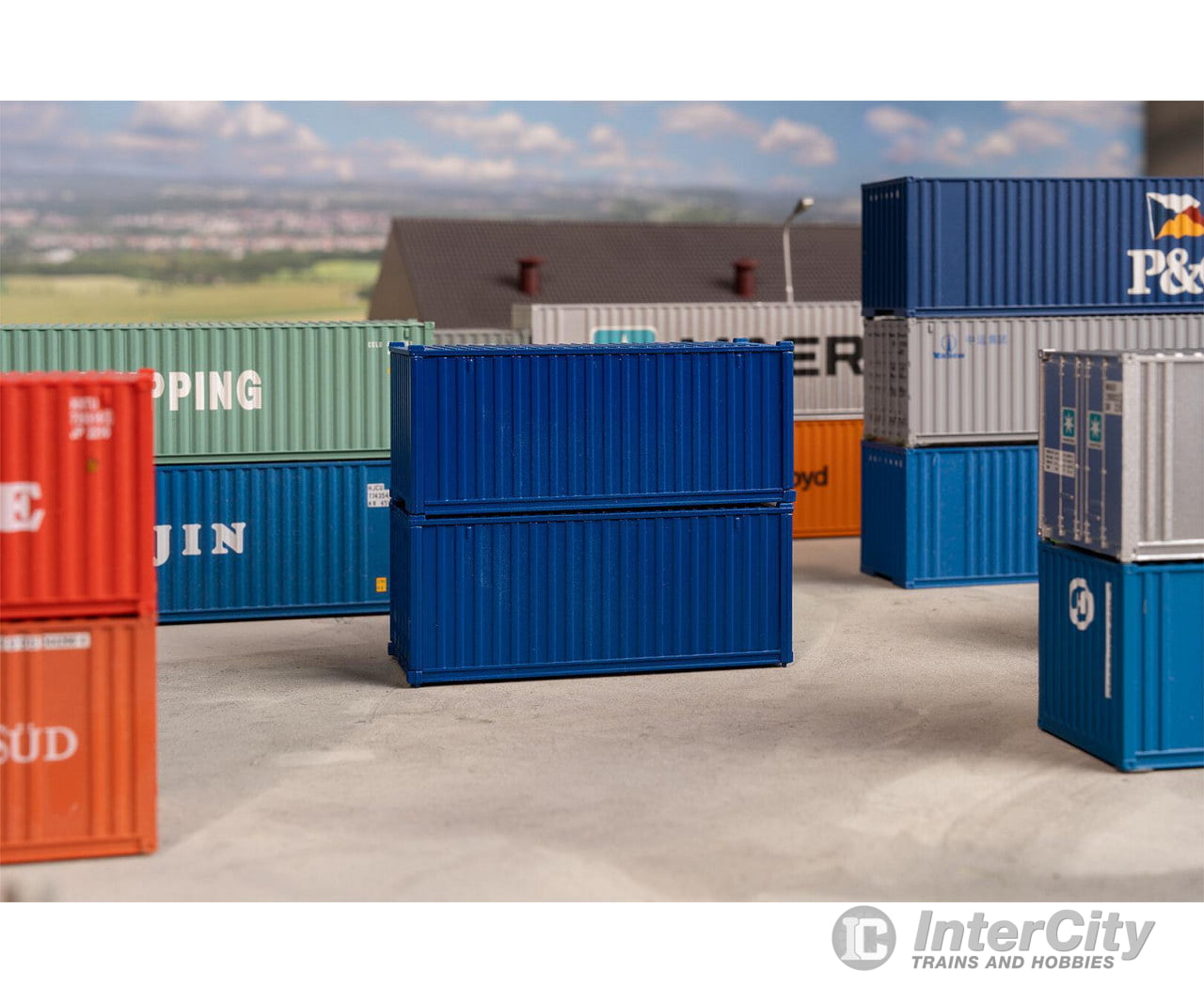 Faller 182054 Ho 20’ Container Blue Set Of 2 Freight Loads & Containers