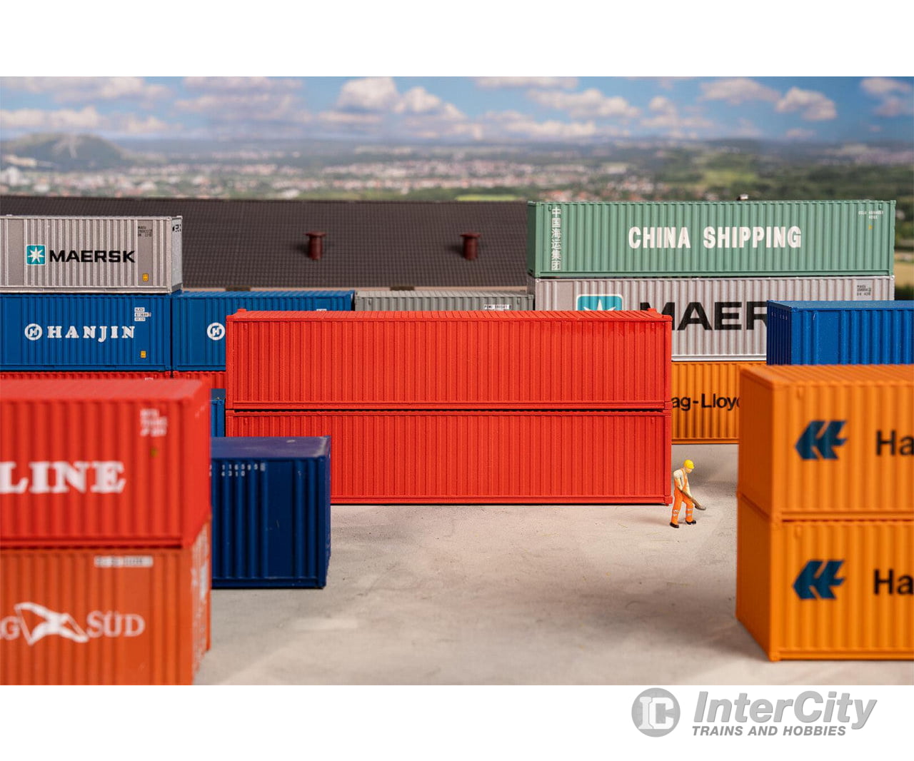 Faller 182154 Ho 40’ Container Red Set Of 2 Freight Loads & Containers