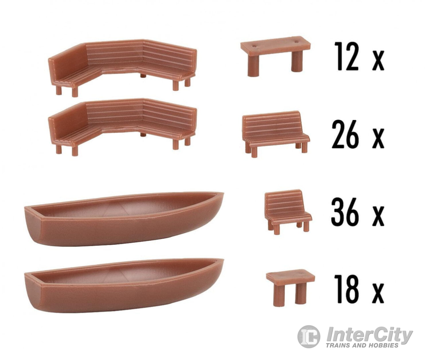 Faller 272439 N 64 Benches And 30 Tables Scenery Details