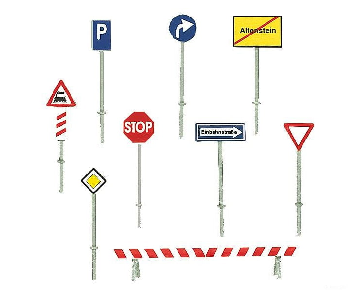 Faller 272450 N Set Of Traffic Signs Roads & Streets