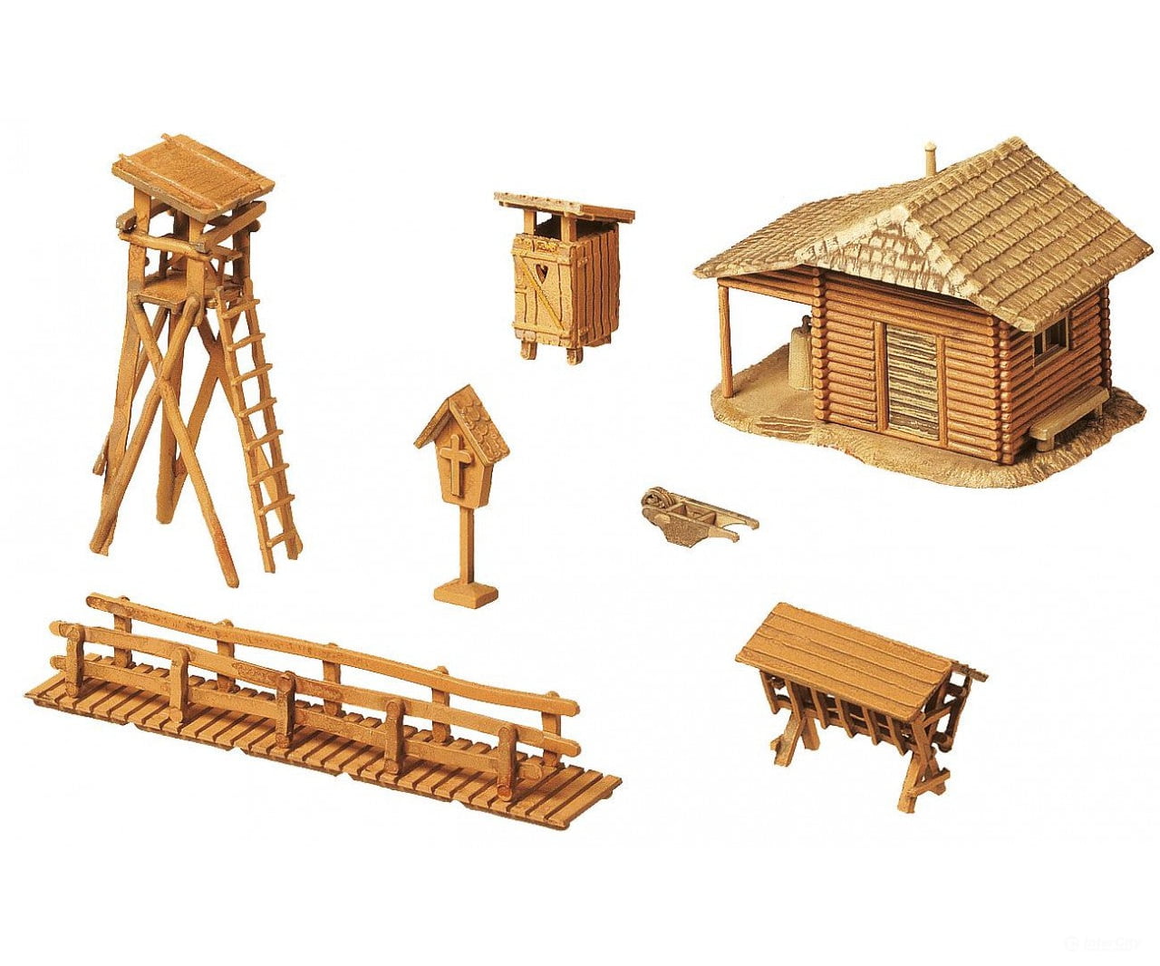 Faller 272532 N Lodge With Raised Hide Scenery Details
