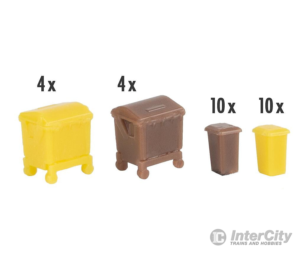 Faller 272926 N Waste bin set brown and yellow Scenery Details
