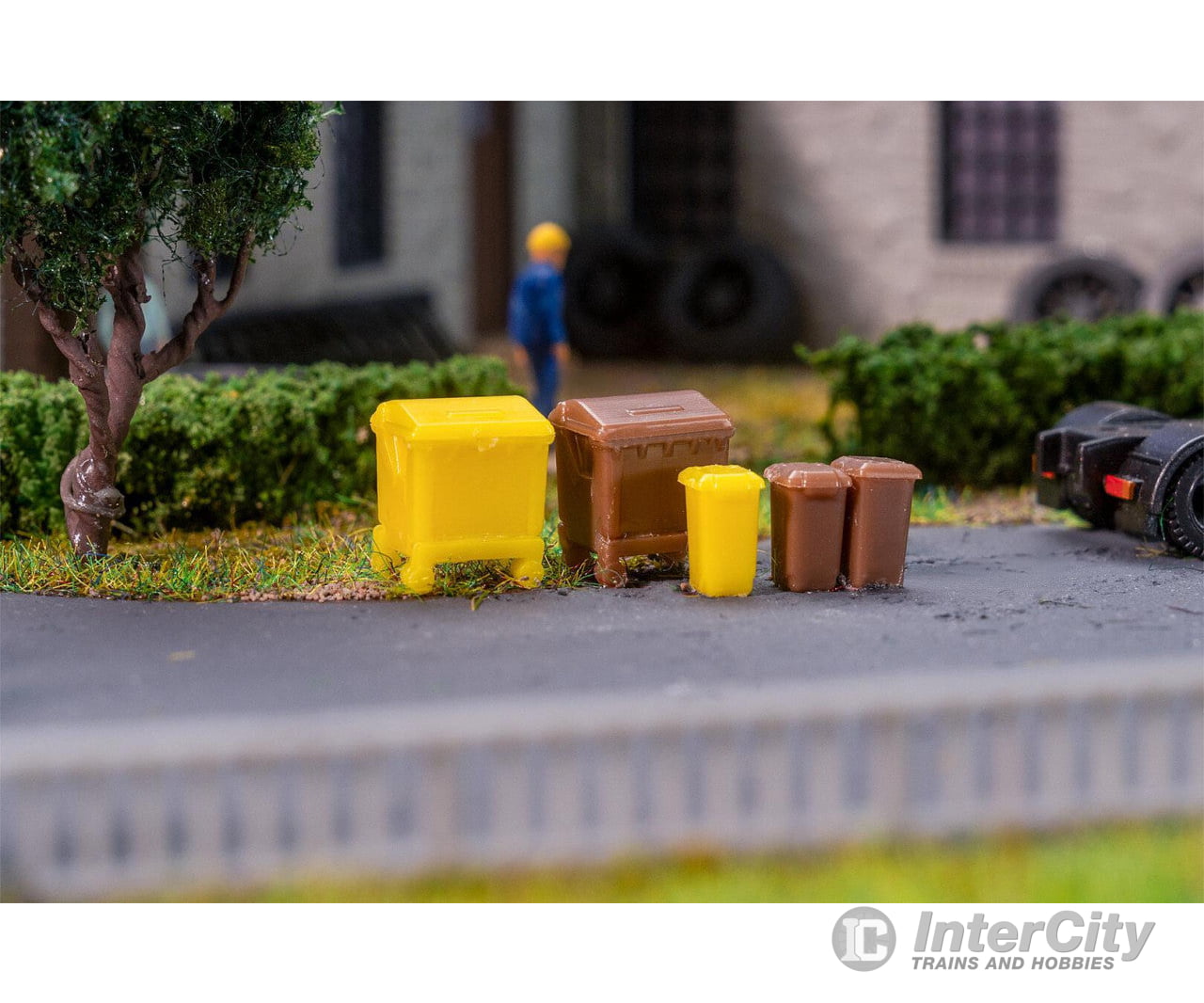 Faller 272926 N Waste bin set brown and yellow Scenery Details