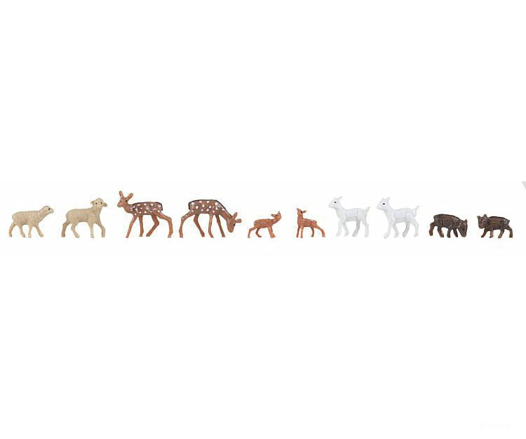 Faller Gmbh Ho 150937 Animal Enclosure -- 2 Each: Deer Sheep Goats Pigs Fawns Figures