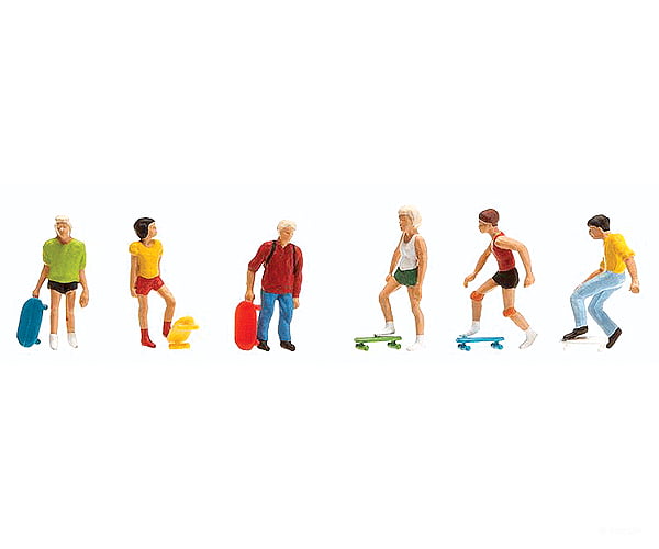 Faller Gmbh Ho 151078 Skateboarders W/Skateboards -- Pkg(6) Figures
