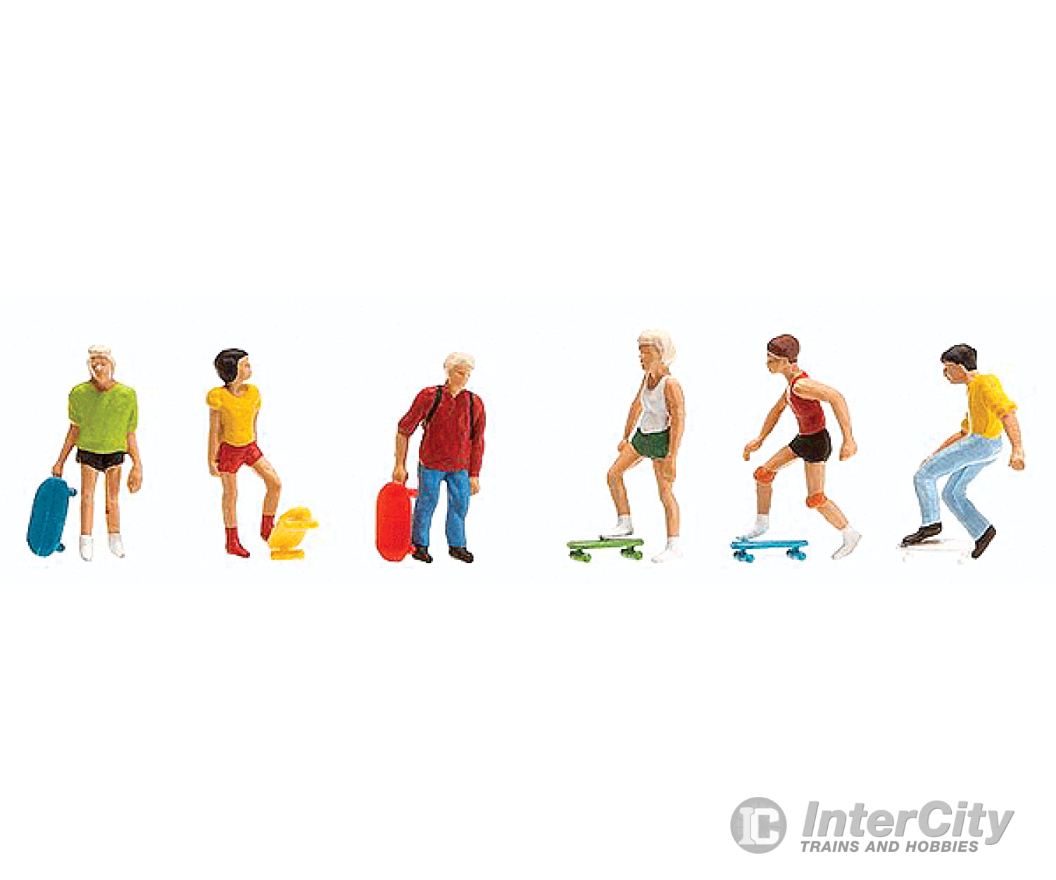 Faller Gmbh Ho 151078 Skateboarders W/Skateboards -- Pkg(6) Figures