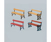 Faller Gmbh Ho 180443 Park Benches -- Assorted Colors Pkg(12) Scenery Details