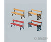 Faller Gmbh Ho 180443 Park Benches -- Assorted Colors Pkg(12) Scenery Details