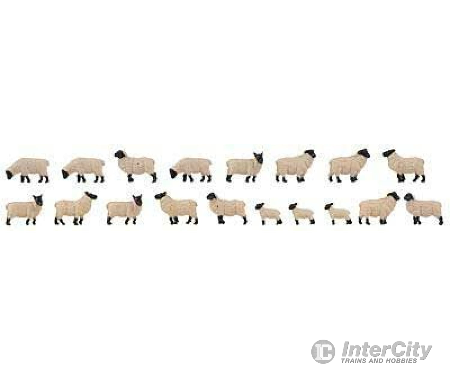 Faller Ho 151918 Black-Headed Sheep -- Pkg(18) Figures