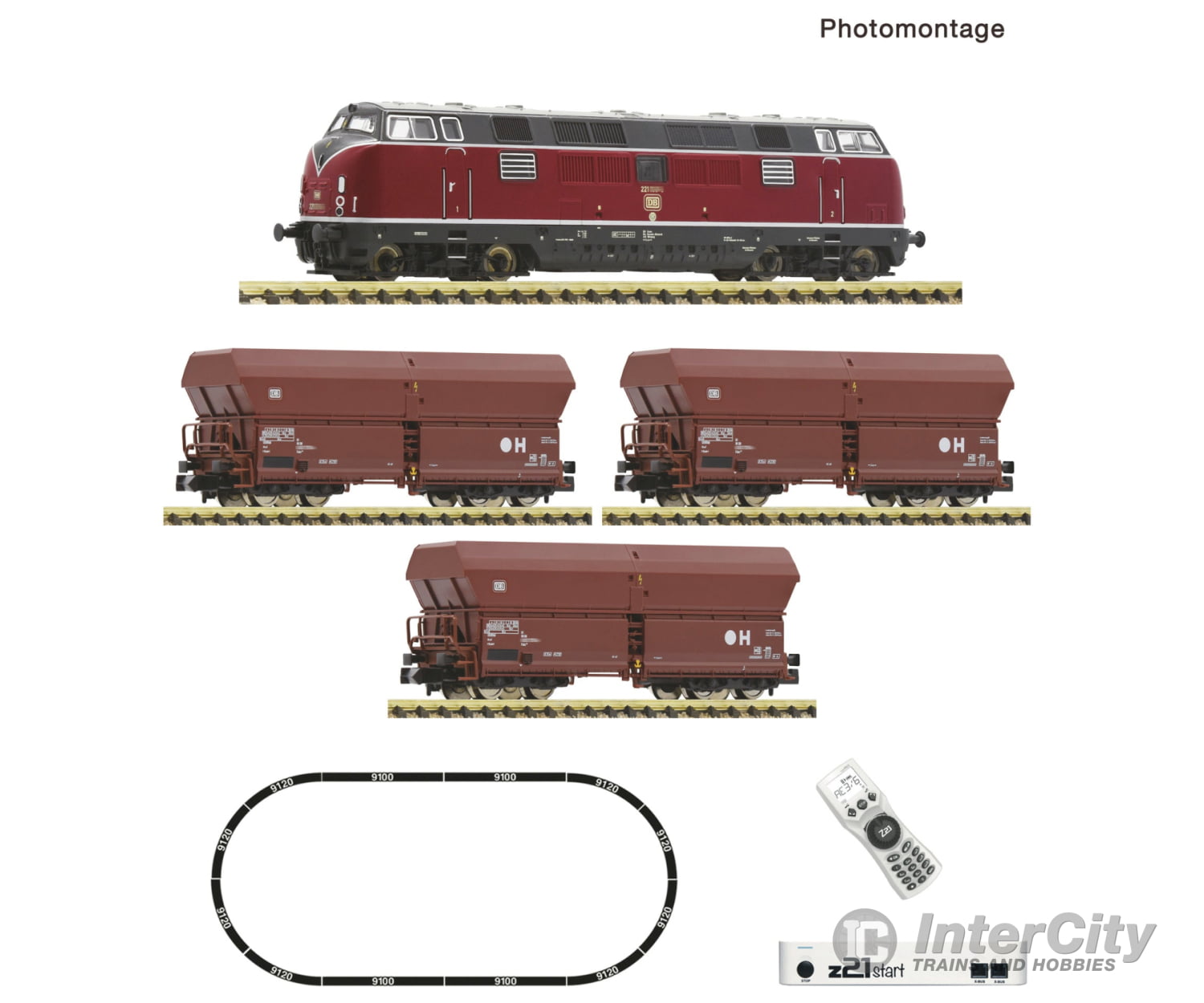 Fleischmann 5170003 N Z21 Start Digital Set: Diesel Locomotive Class 221 With Goods Train Db