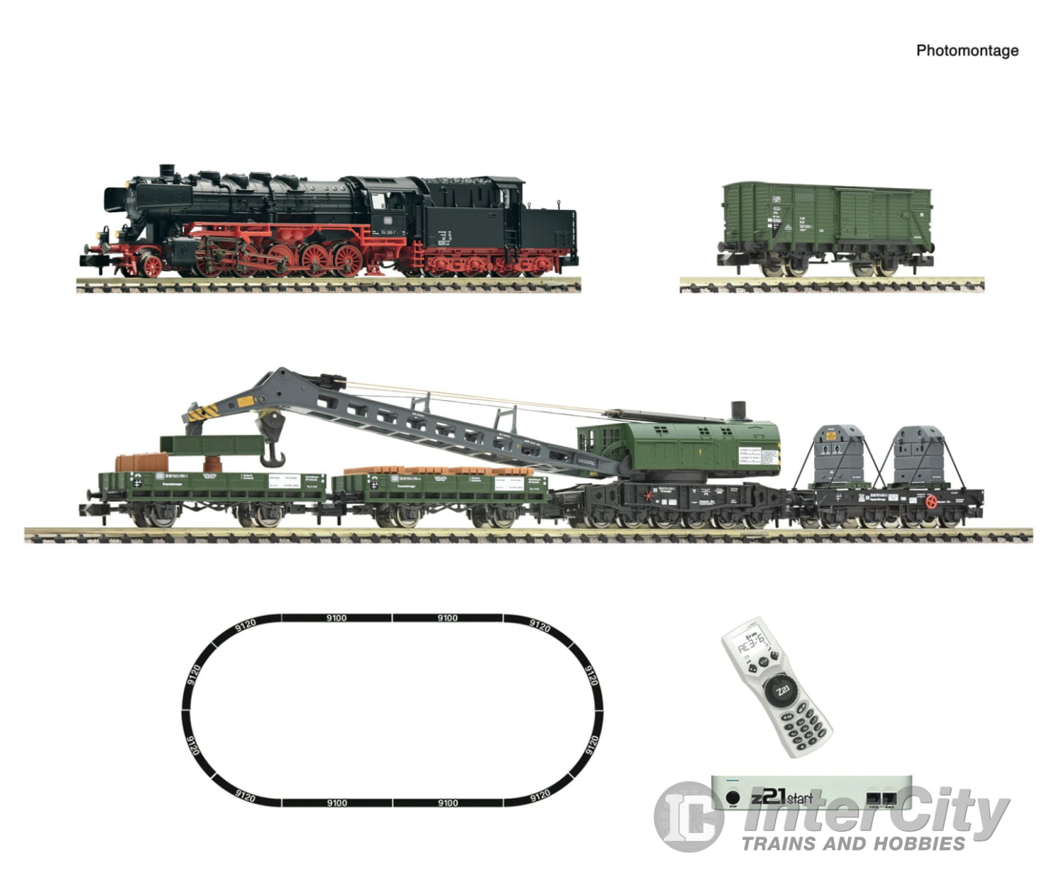 Fleischmann 5170004 N Z21 Start Digital Set: Diesel Locomotive Class 050 With Crane Train Db Era 4