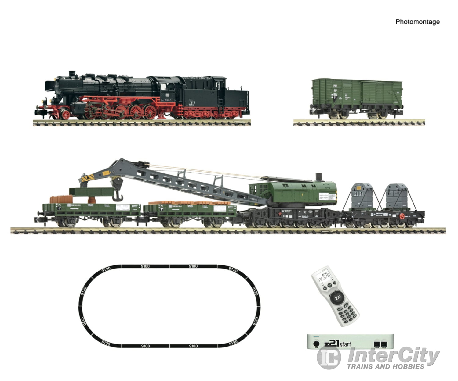 Fleischmann 5170004 N Z21 Start Digital Set: Diesel Locomotive Class 050 With Crane Train Db Era 4