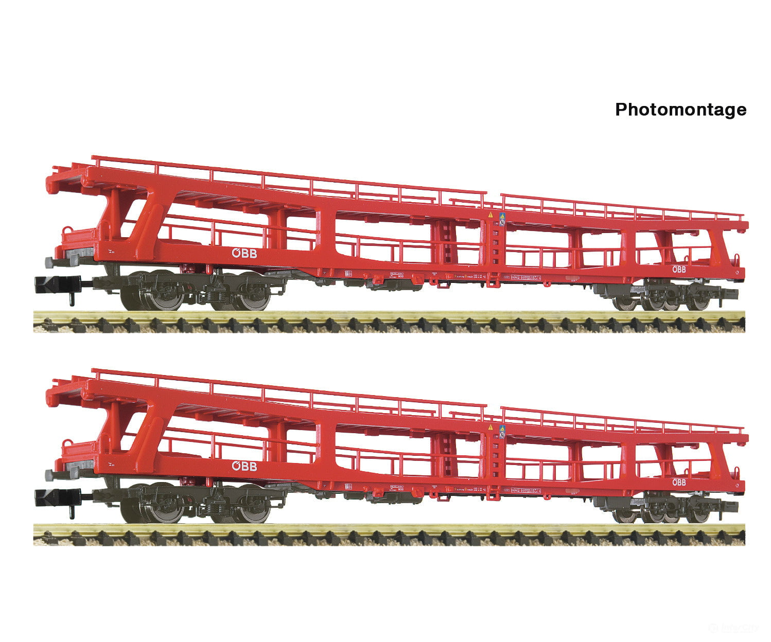Fleischmann 6260049 N 2 piece set: Car carrier wagons for passenger trains ÖBB European Passenger Cars
