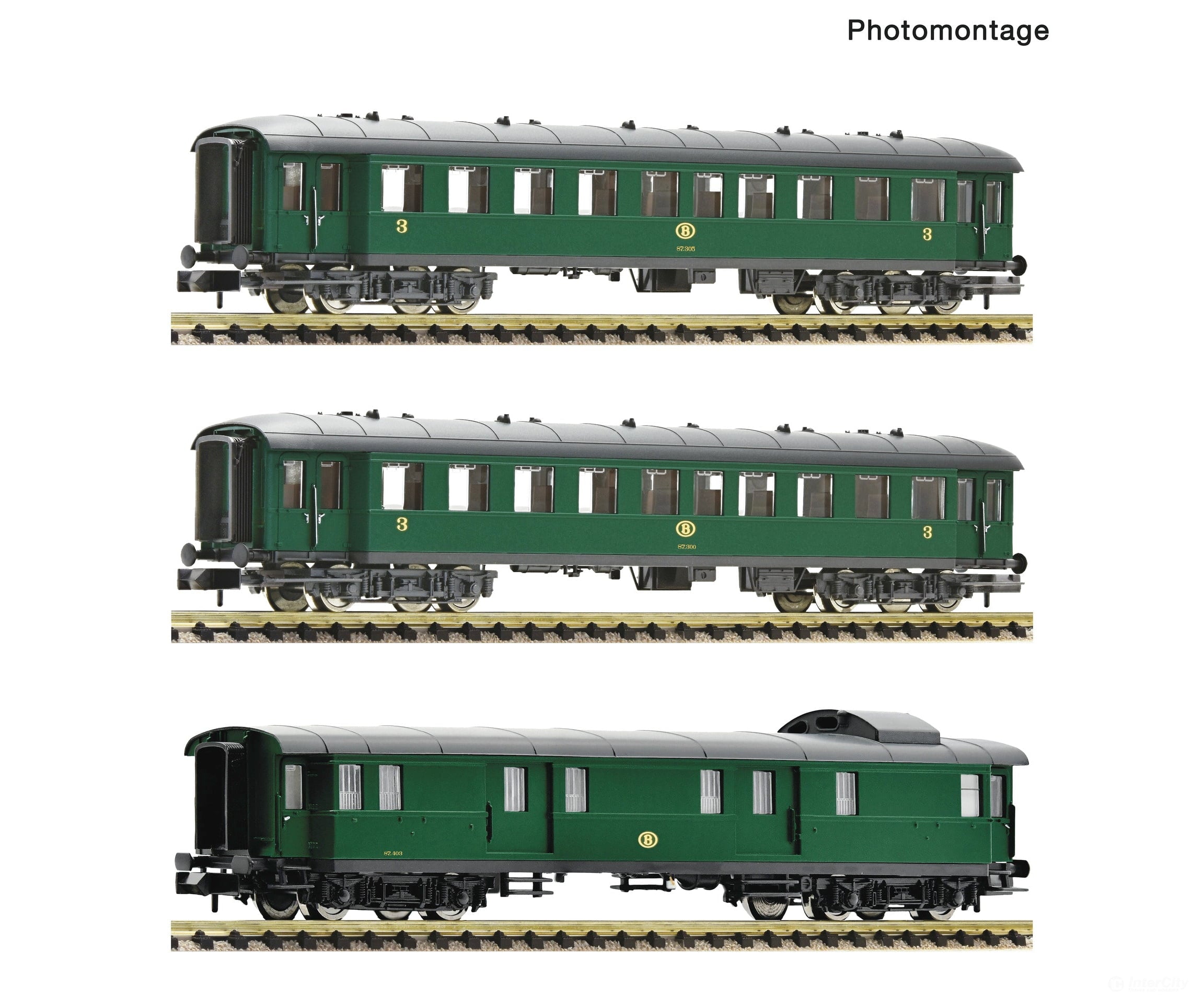 Fleischmann 6260054 N 3 Piece Set: Passenger Train Sncb European Cars