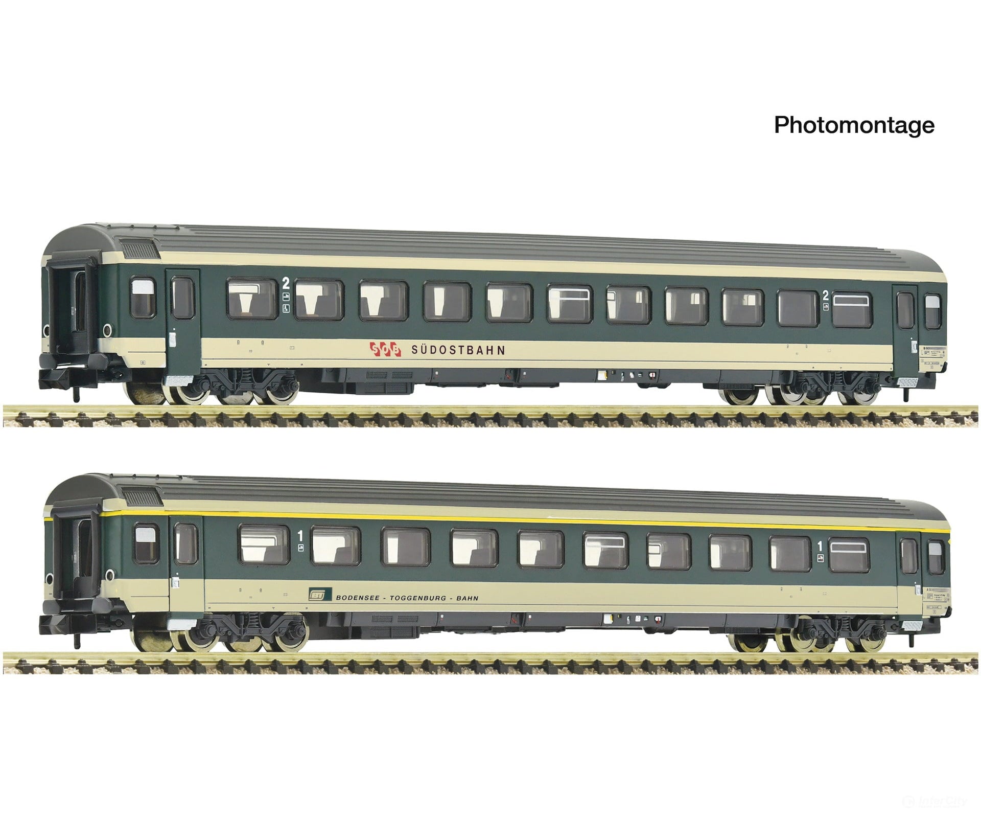 Fleischmann 6260096 N 2 piece set (2): Coaches ’Voralpen-Express’ SOB/BT European Passenger Cars