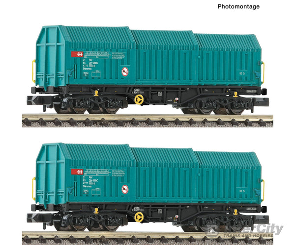 Fleischmann 6660037 N 2-Piece Set: Telescopic Covered Wagon Sbb Era 5 European Freight Cars
