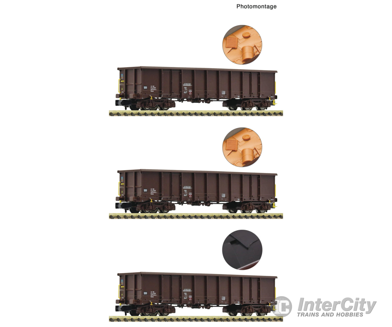 Fleischmann 6660074 N 3 Piece Set: Open Goods Wagons Öbb European Freight Cars