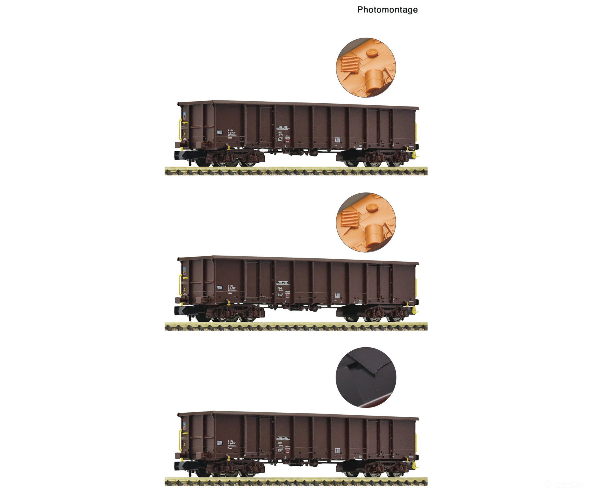 Fleischmann 6660074 N 3 Piece Set: Open Goods Wagons Öbb European Freight Cars