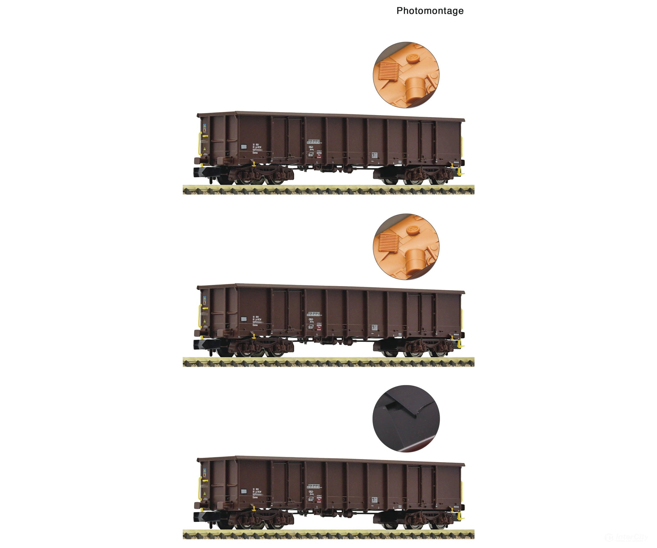 Fleischmann 6660074 N 3 Piece Set: Open Goods Wagons Öbb European Freight Cars