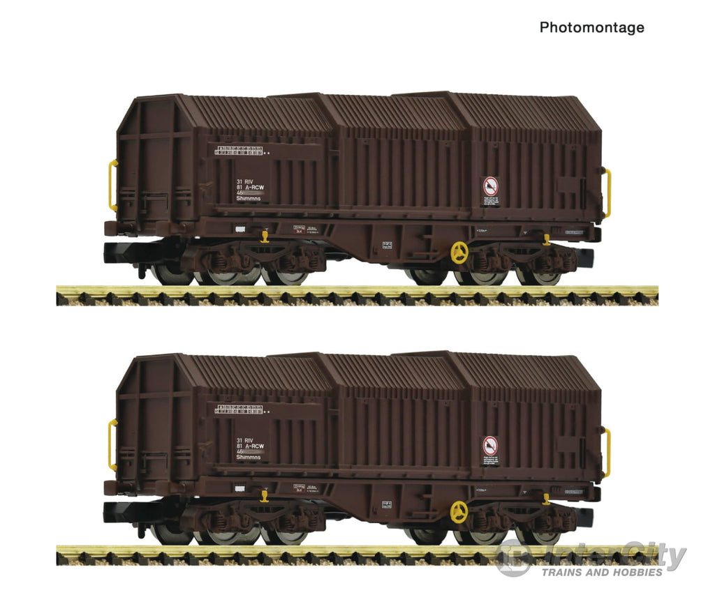 Fleischmann 6660075 N 2 Piece Set: Telescopic Hood Wagons Öbb European Freight Cars