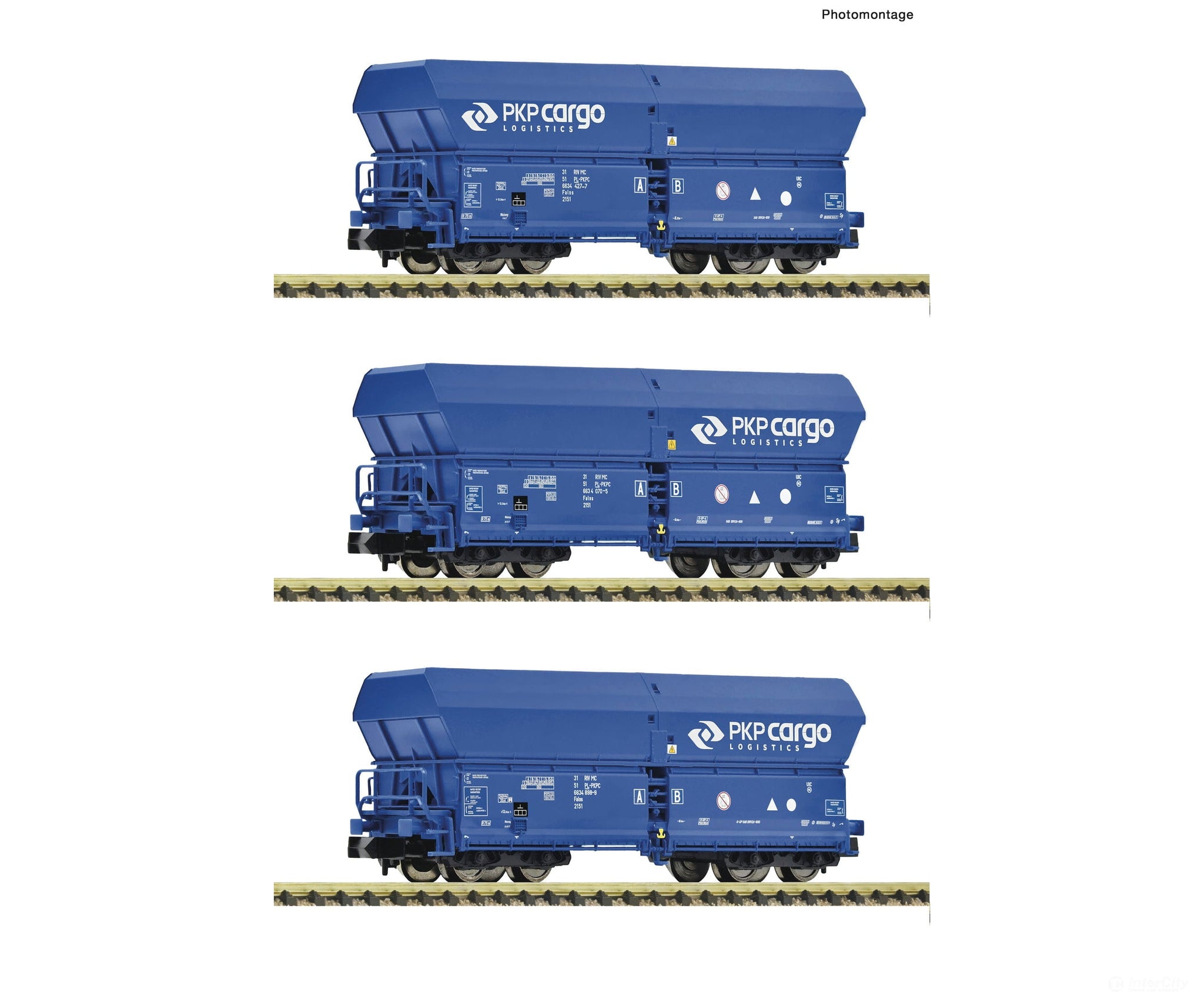 Fleischmann 6660086 N 3-Piece Set: Self-Unloading Wagons Pkp Cargo European Freight Cars