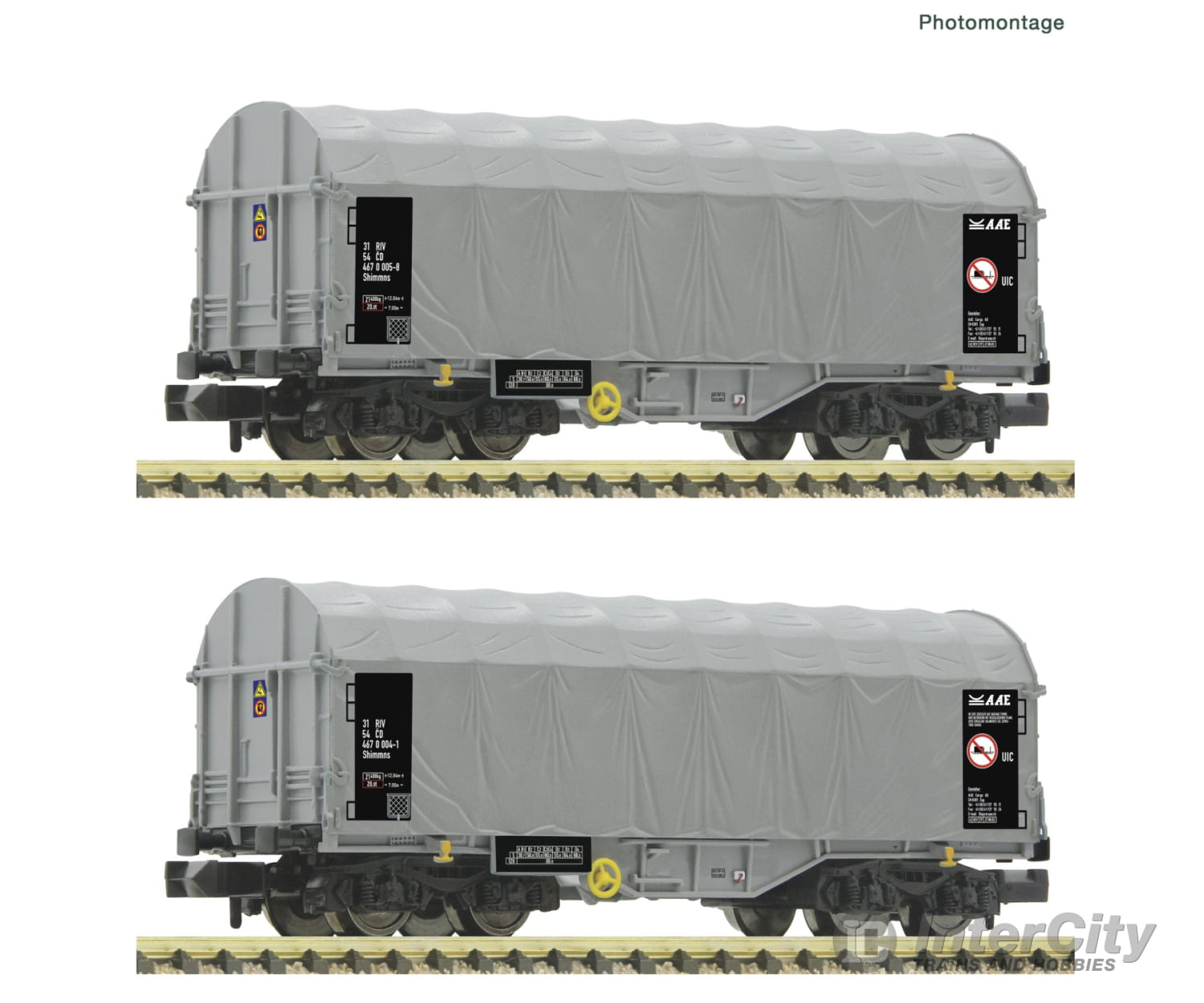 Fleischmann 6660087 N 2 Piece Set: Sliding Tarpaulin Wagons Cd European Freight Cars