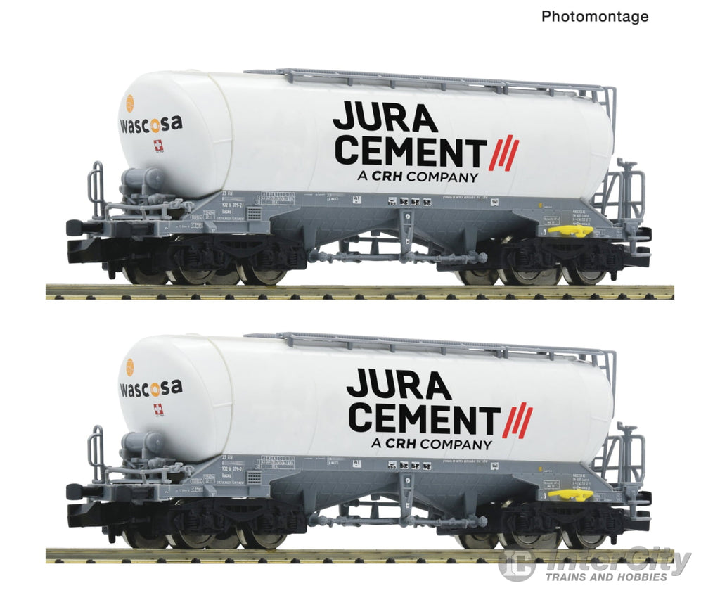 Fleischmann 6660090 N 2-Piece Set: Silo Wagons Wascosa/Jura Cement European Freight Cars