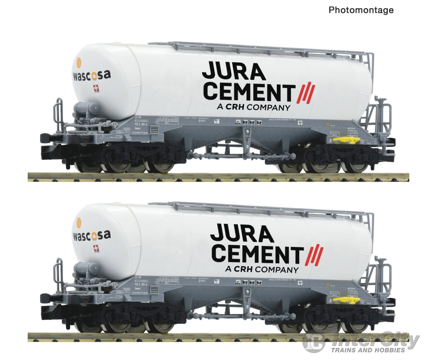 Fleischmann 6660090 N 2-Piece Set: Silo Wagons Wascosa/Jura Cement European Freight Cars