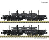 Fleischmann 6660134 N 2 piece set: Heavy-duty flat wagons ÖBB European Freight Cars