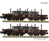 Fleischmann 6660135 N 2 piece set: Heavy-duty flat wagon ÖBB European Freight Cars
