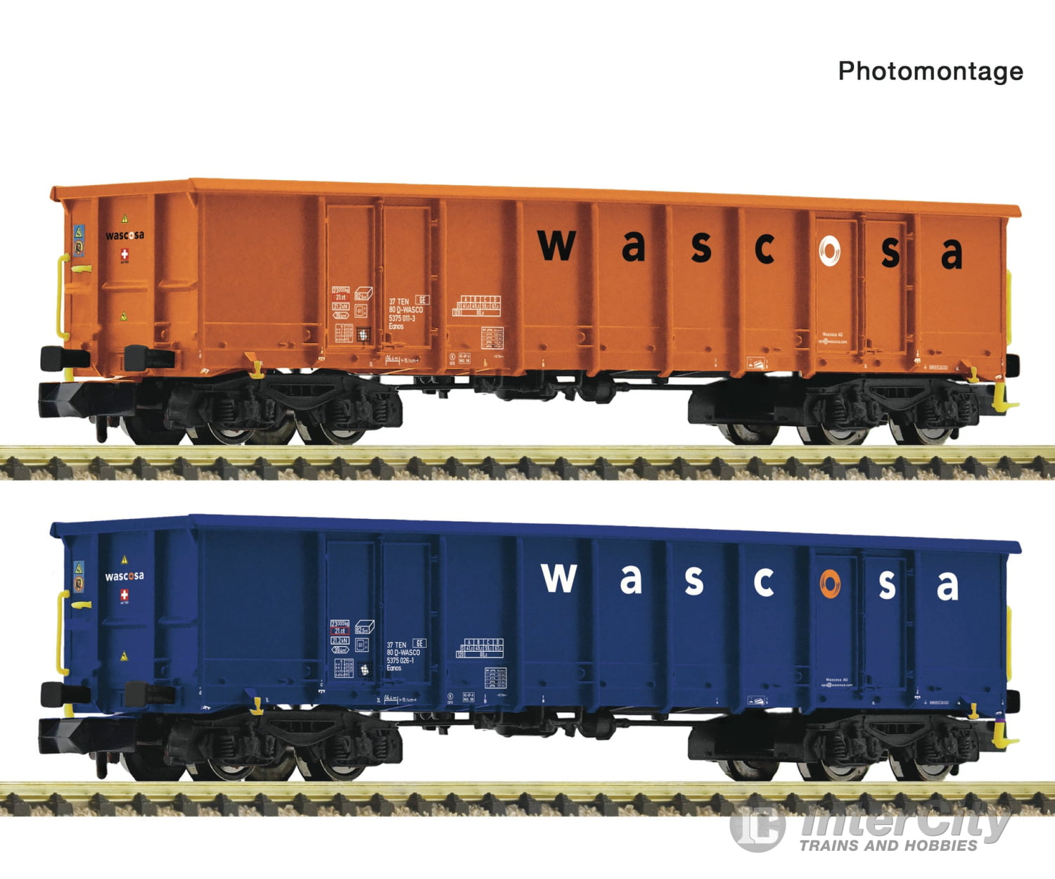 Fleischmann 6660140 N 2 piece set: Open goods wagons Wascosa European Freight Cars