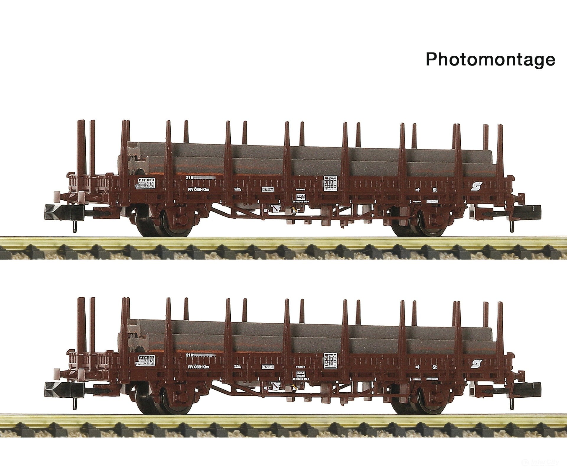 Fleischmann 6660143 N 2 piece set (2): Steel train ÖBB European Freight Cars