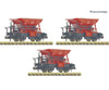 Fleischmann 6660159 N 3 piece set: Ballast wagons DB European Freight Cars