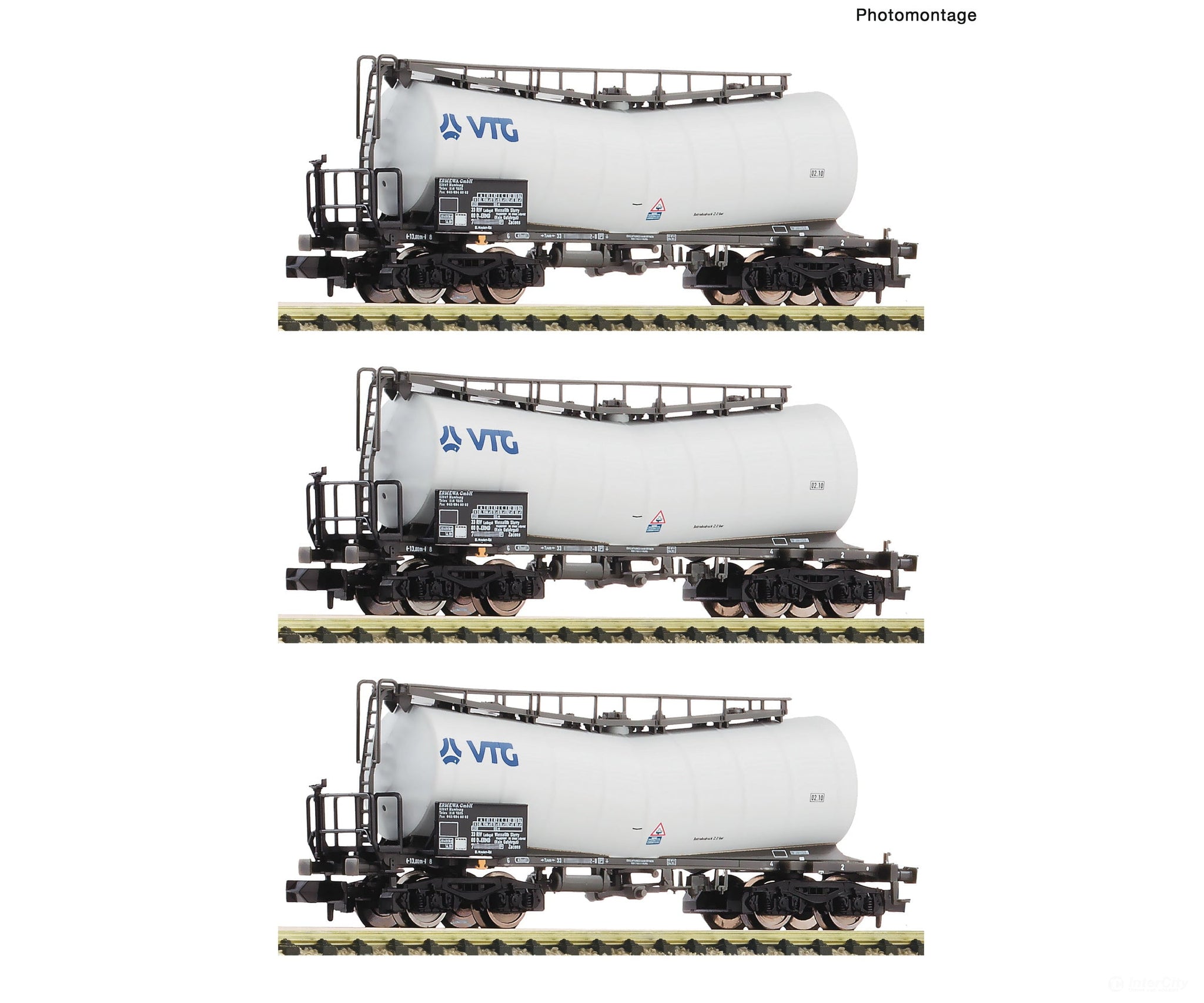 Fleischmann 6660171 N 3 piece set: Slurry wagons VTG European Freight Cars