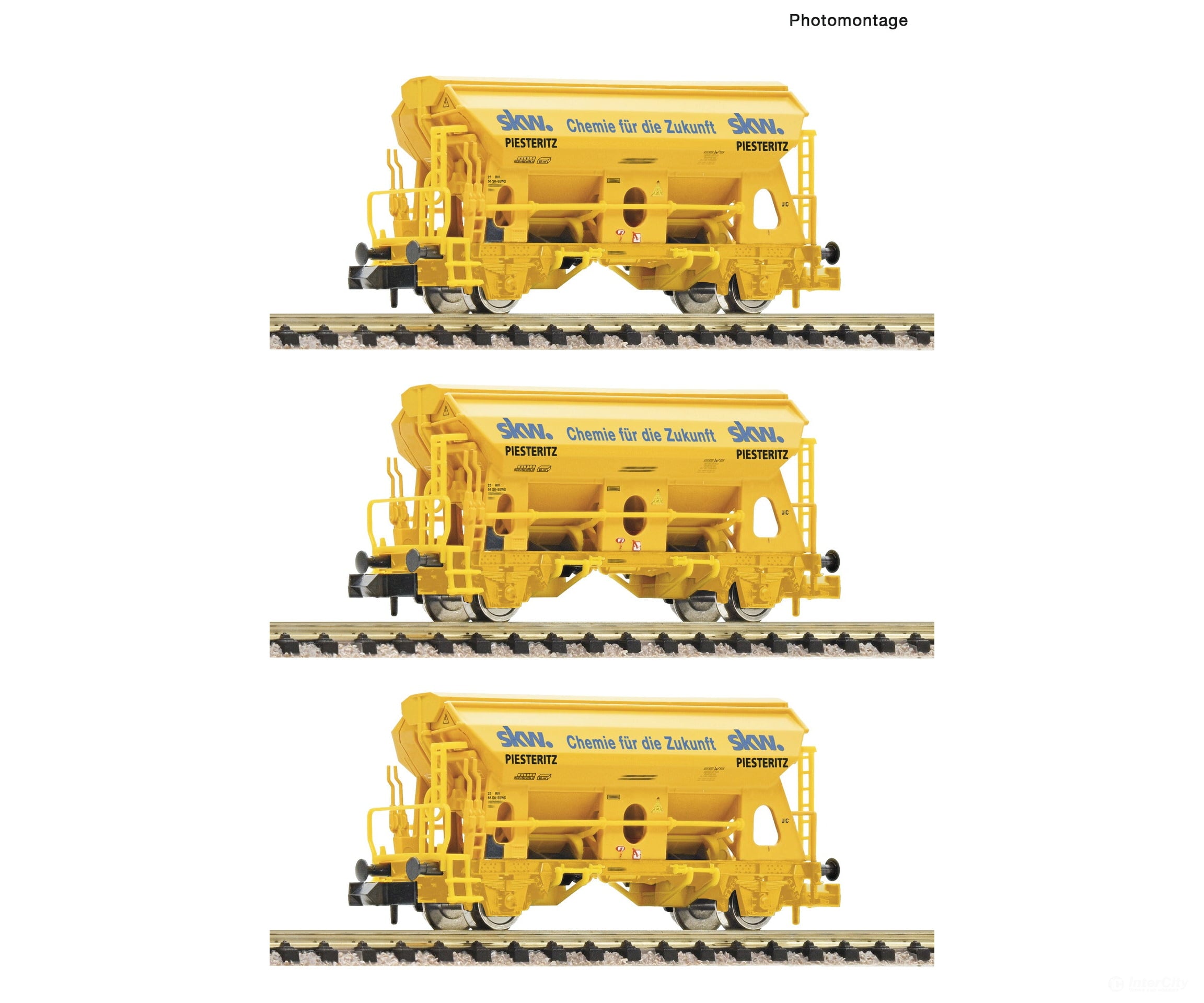 Fleischmann 6660172 N 3 piece set: ’SKW Piesteritz’ swivel roof wagons European Freight Cars