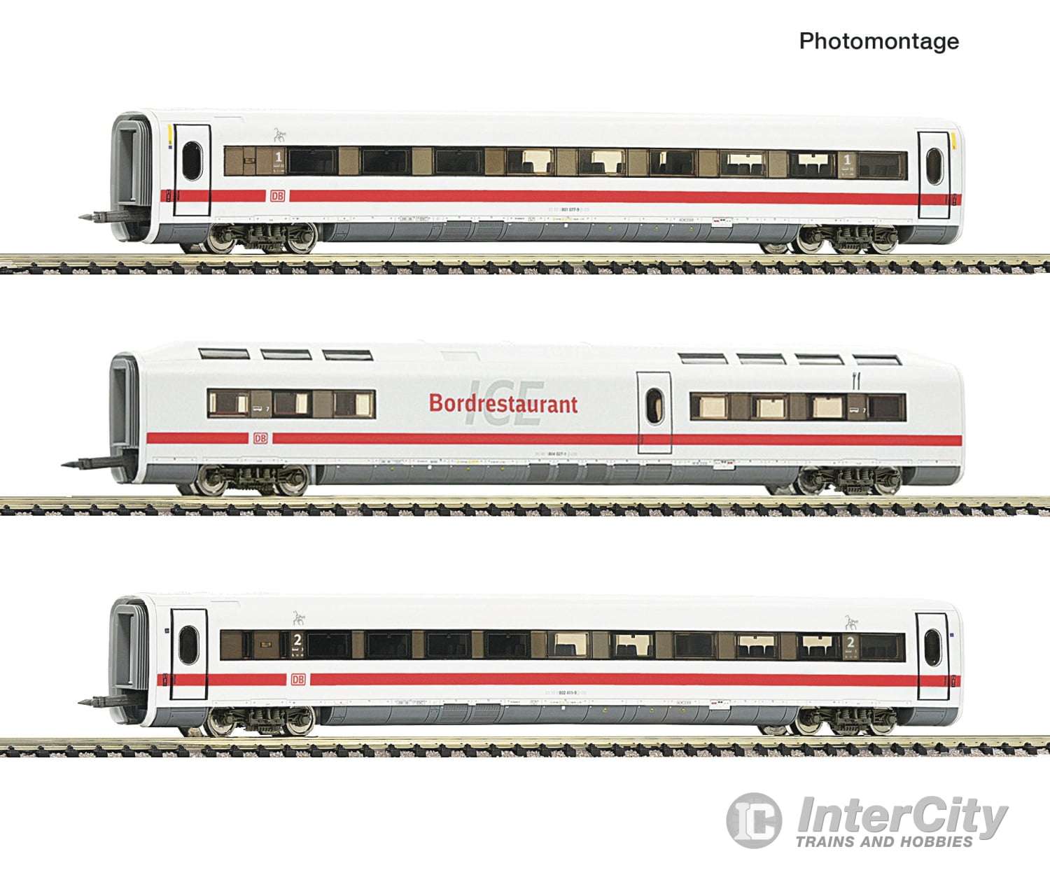 Fleischmann 7760014 N 3 piece set: Supplementary coaches for the ICE 1 (Class 401) ’30 Years of ICE’ DB AG European