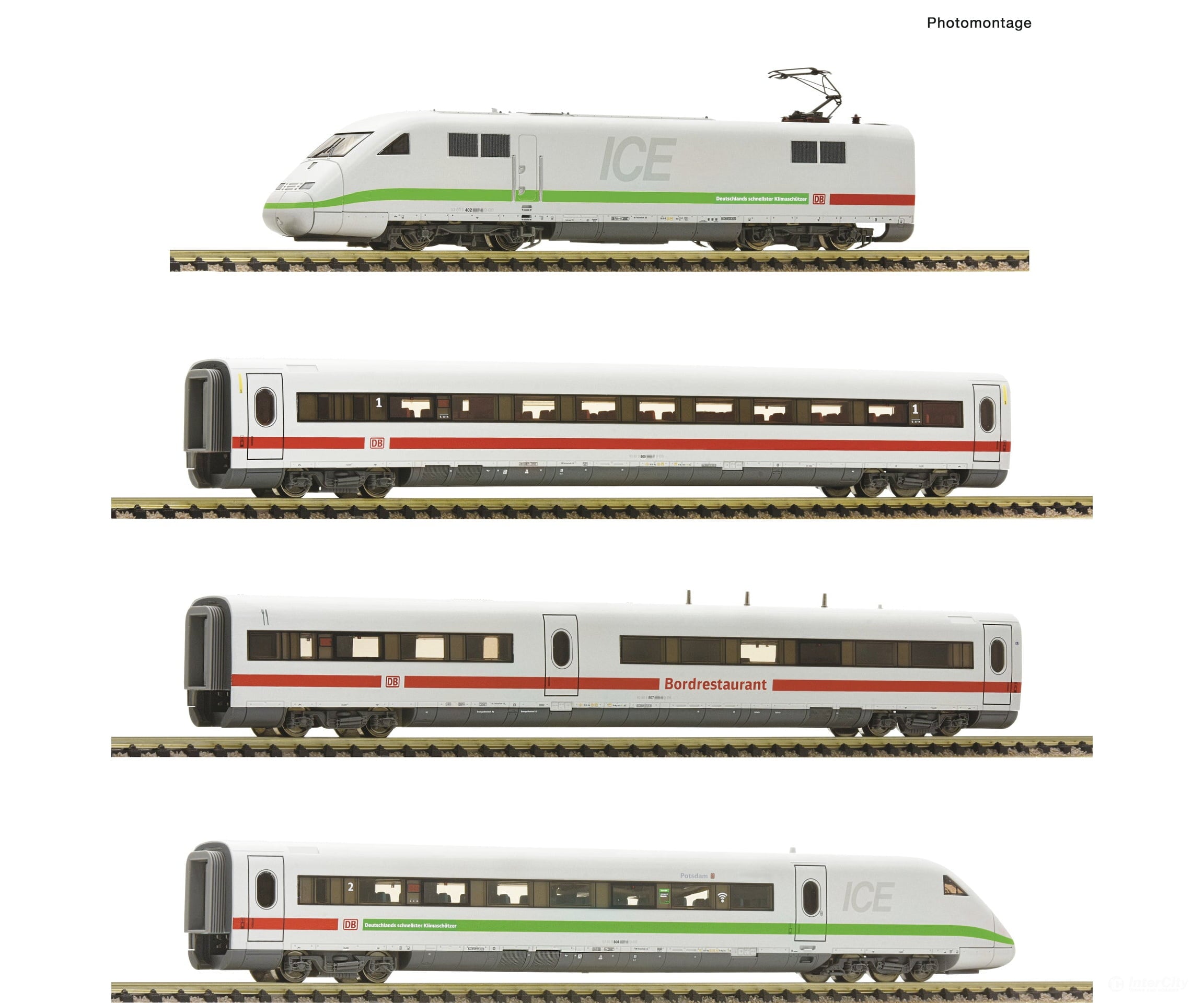Fleischmann 7770003 N 4-Piece Set: Electrical Multiple Unit Ice 2 (402 Class) Db Ag European