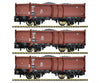 Fleischmann 820530 N 3 piece set: Coal wagons DB European Freight Cars