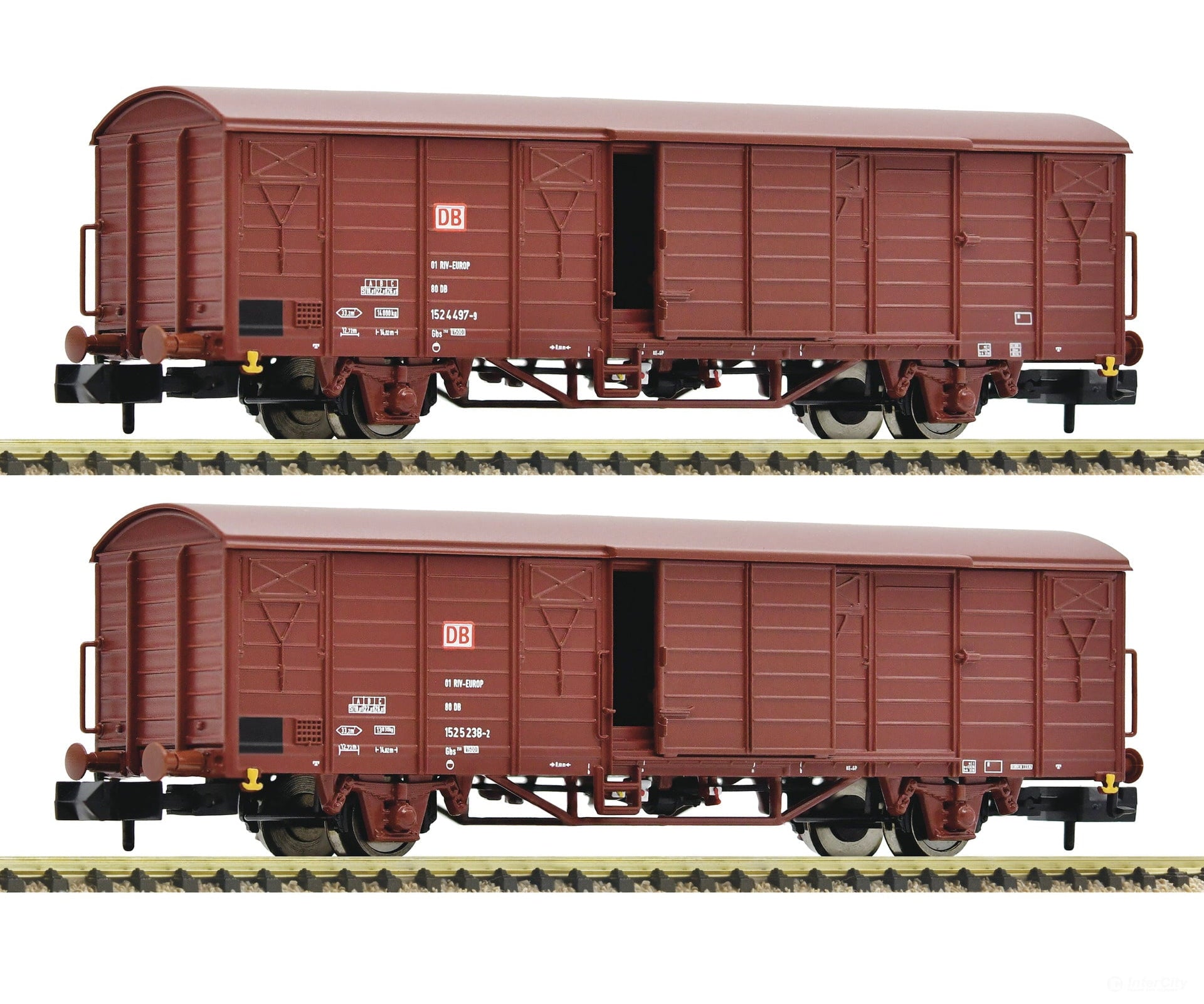 Fleischmann 826213 N 2 Piece Set Covered Goods Wagons Db Ag European Freight Cars
