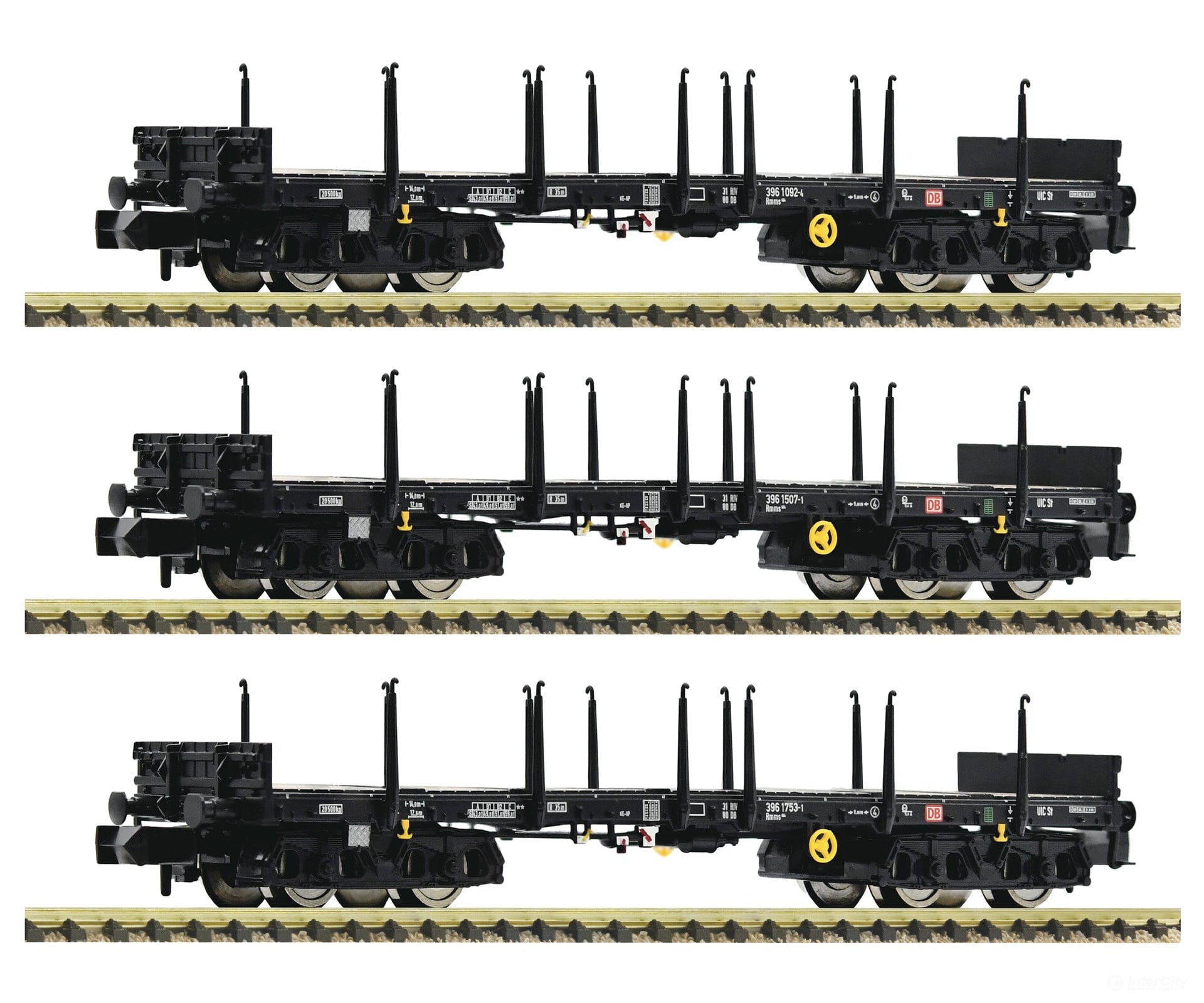 Fleischmann 826710 N 3 Piece Set: Flat Wagons Db Ag European Freight Cars