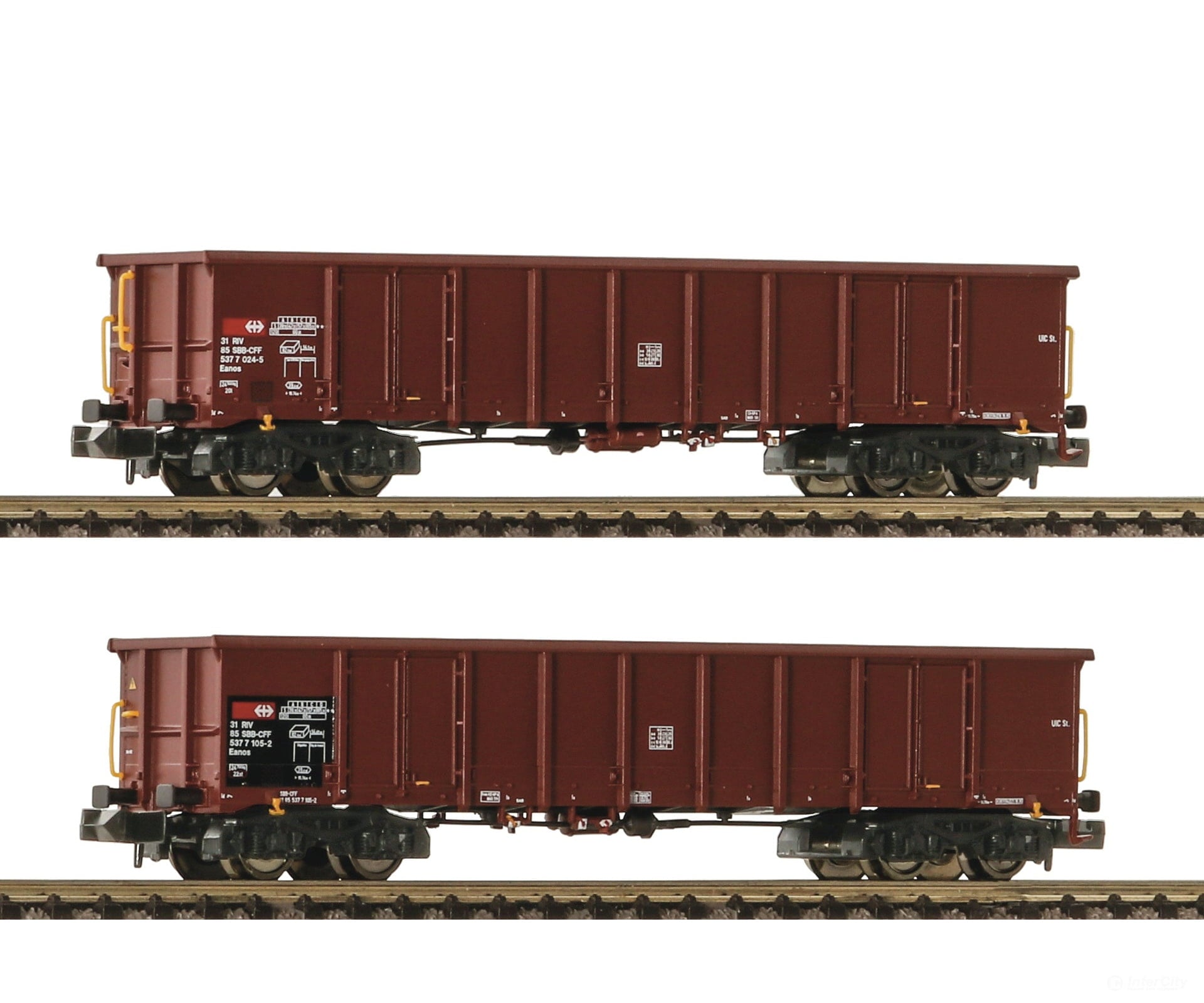 Fleischmann 830252 N 2 Piece Set: Open Goods Wagons Sbb European Freight Cars