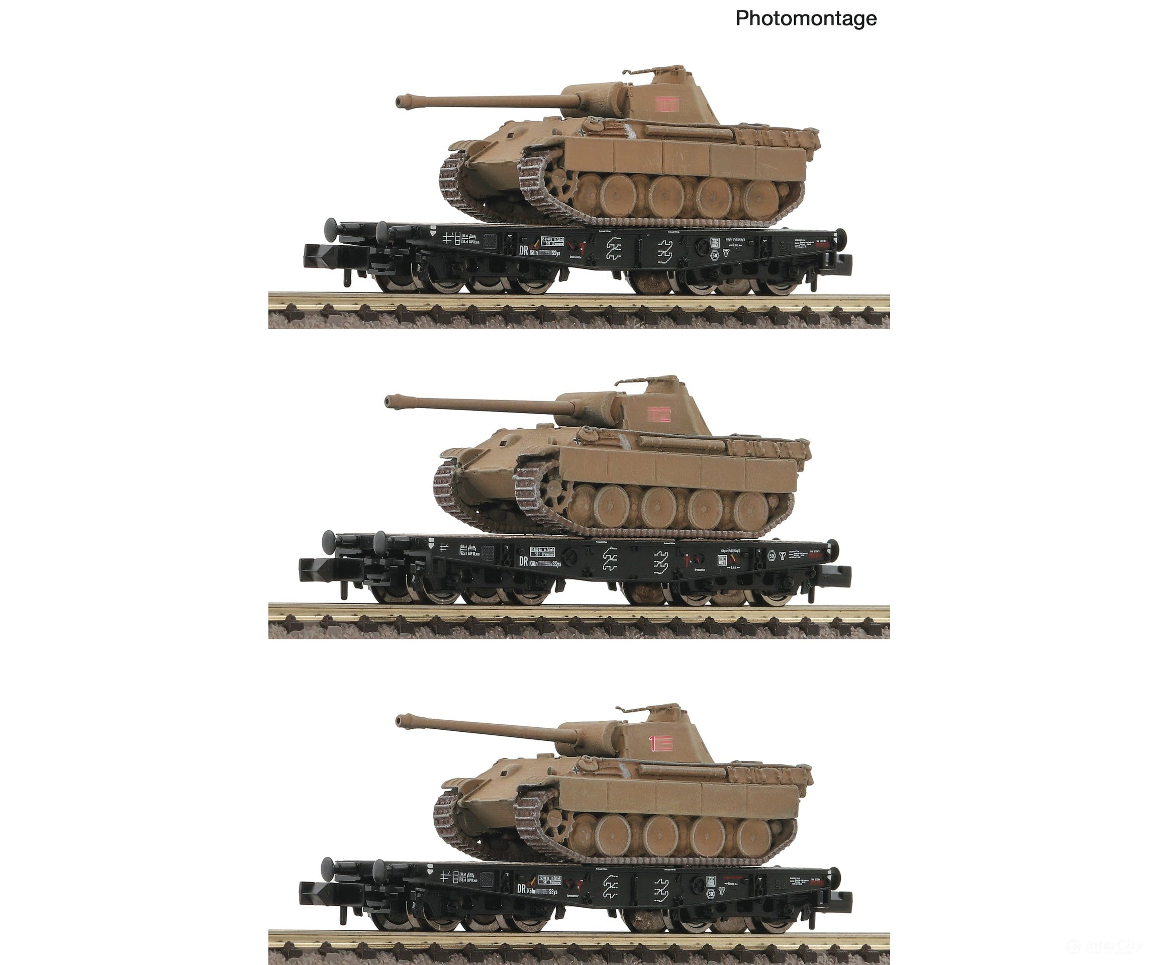 Fleischmann 845606 N 3 piece set heavy duty flat wagons DRB European Freight Cars