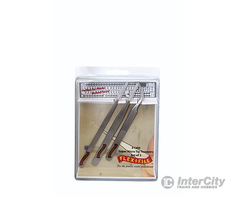 Flex-I-File 1200 Stainless Steel Tweezer Set - 2 straight 1 curved Tools