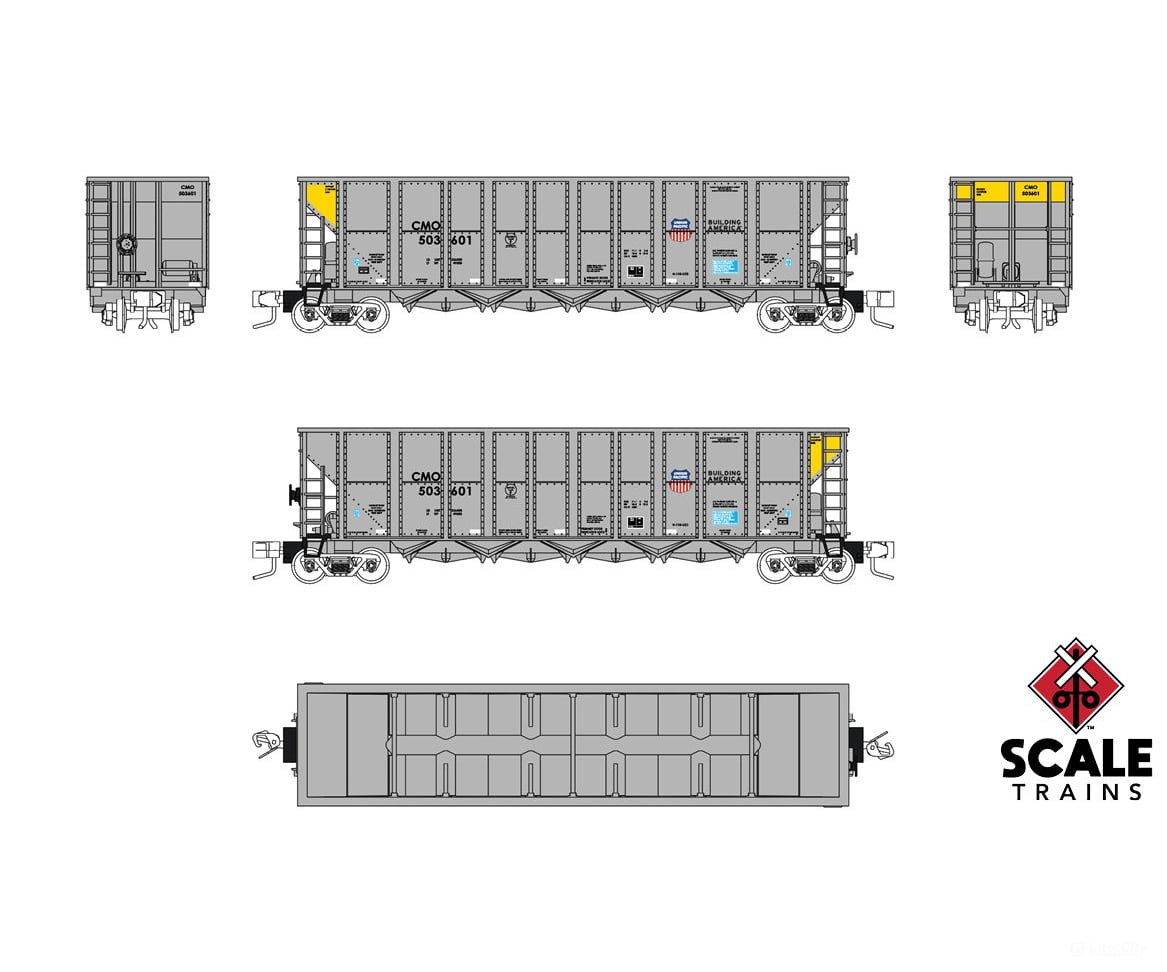 Fox Valley Models FVM10120 N Scale Trinity RD-4 Coal Hopper Union Pacific/Building America 503602 Freight Cars